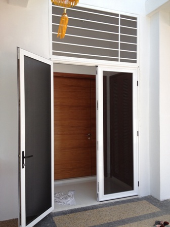 Security screen hinged door